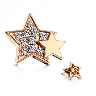 Embout microdermal duo �toile strass - Cuivr�