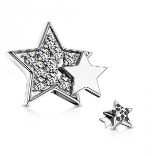 Embout microdermal duo �toile strass - Gris