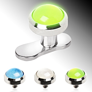 Embout microdermal en acier � d�me phosphorescent