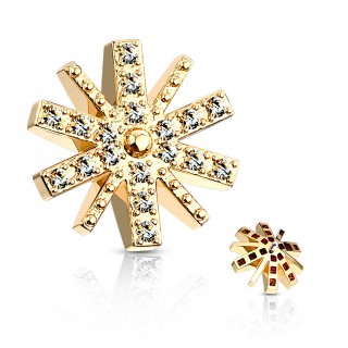 Embout microdermal flocon de neige strass - Dor�
