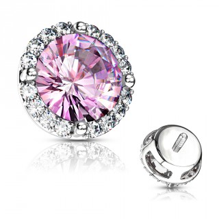 Embout microdermal multi-strass �tincelant - Rose et clair