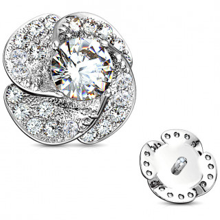 Embout microdermal � rose pav�e de zirconiums