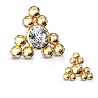 Embout microdermal triangle de bulles dor�es