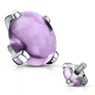 Embout piercing � Amethyste griff�e (pour tige filetage interne)