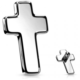 Embout piercing croix Argent�e en acier (pour filetage interne)