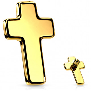 Embout piercing croix Dor�e en acier (pour filetage interne)