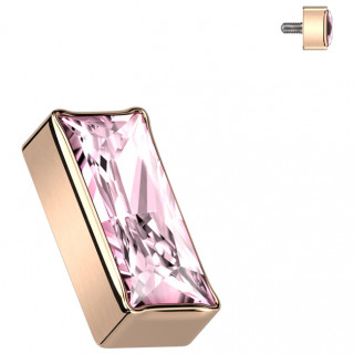 Embout rectangle en Titane cuivr� � zirconium rose (pour filetage interne)