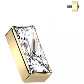 Embout rectangle en Titane Dor� � zirconium clair (pour filetage interne)