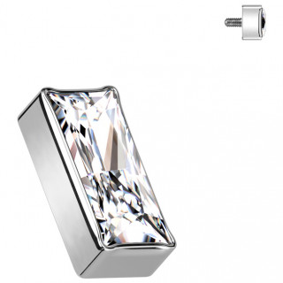 Embout rectangle en Titane � zirconium clair (pour filetage interne)