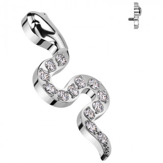 Embout Serpent chic en Titane � zirconiums (pour filetage interne)