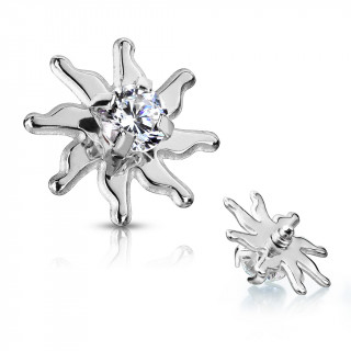 Embout � soleil tribal serti pour piercing microdermal