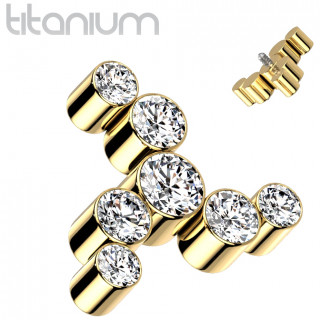 Embout titane boomerang Dor� serti de zirconiums