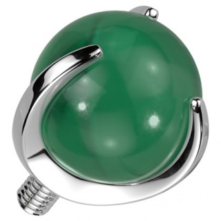 Embout Titane en pierre de Jade pour tige de piercing � filetage interne