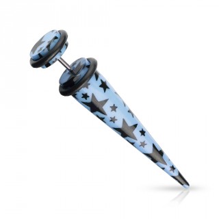 Faux �carteur acrylique bleu clair � �toiles noires