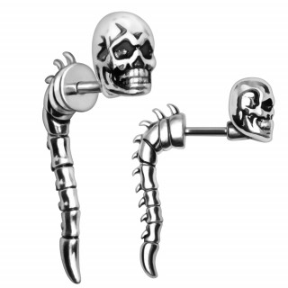 Faux �carteur crane de d�mon et colonne vert�brale � pointes