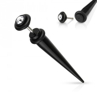 Faux �carteur en acrylique noir � strass