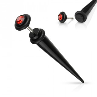 Faux �carteur en acrylique noir � strass rouge