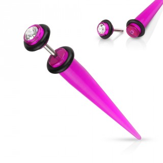 Faux �carteur en acrylique pourpre � strass