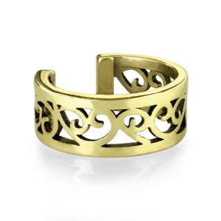 Faux piercing cartilage anneau � coeurs vintage - Bronze