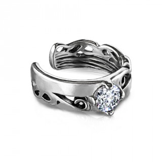 Faux piercing cartilage serti style celtique - Argent� antique