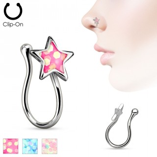 Faux piercing nez en laiton � �toile scintillante