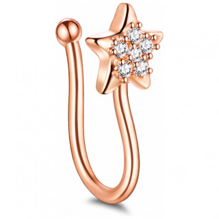 Faux piercing nez narine cuivr� � �toile strass