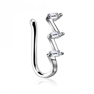 Faux piercing nez serti � zigzags