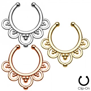 Faux piercing septum � anneaux perl�s