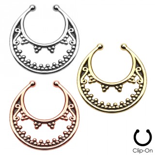 Faux piercing septum � croissant de lune perl�