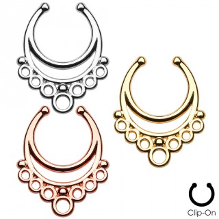 Faux piercing septum � croissant et anneaux
