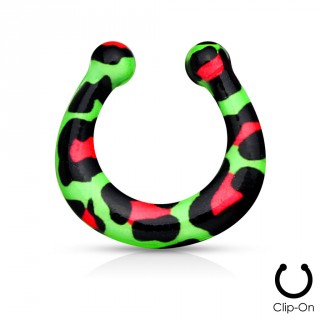 Faux piercing septum � motif camouflage flashy