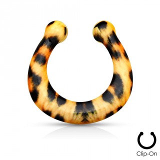 Faux piercing septum � motif l�opard
