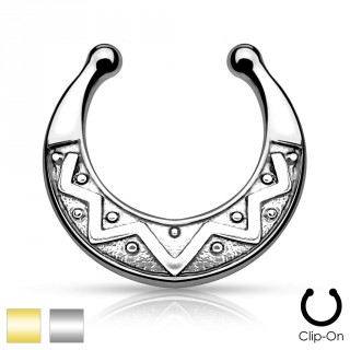 Faux piercing septum � motif tribal myst�rieux