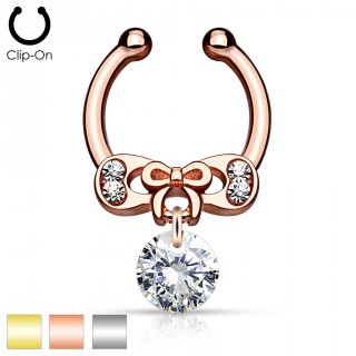 Faux piercing septum � noeud papillon