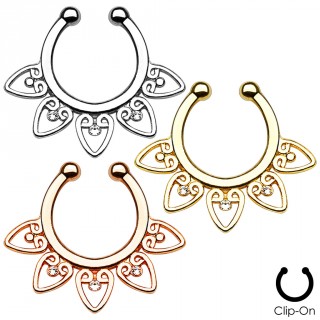 Faux piercing septum � p�tales tribaux