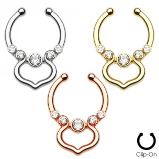Faux piercing septum serti � figure �l�gante