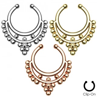 Faux piercing septum style "collier de perles"