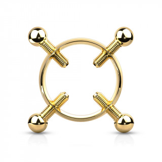 Faux piercing t�ton Dor� � vis de serrage