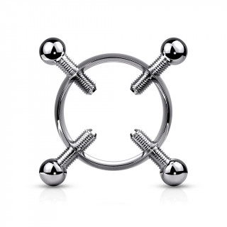 Faux piercing t�ton inox � vis de serrage