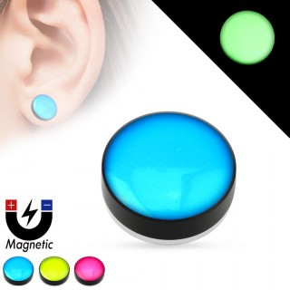 Faux plug d'oreille � pastille fluorescente (magn�tique - sans per�age)