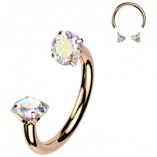 Fer � cheval cuivr� en Titane � zirconiums Aurore Bor�ale (filetage interne)