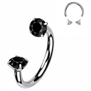 Fer � cheval en Titane � zirconiums noirs (filetage interne)