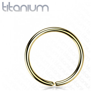 Anneau fin ajustable par torsion en Titane Dor� (narine, h�lix...)