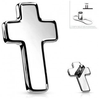Embout Microdermal croix Argent�e en acier