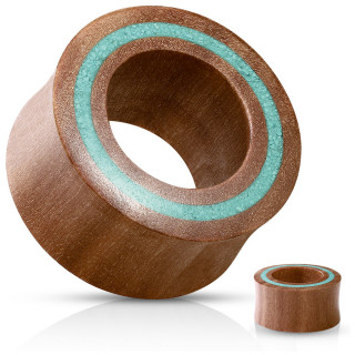 Ecarteur tunnel en bois de Sawo � ligne de turquoise