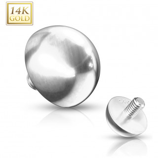 Embout d�me en or blanc 14 carats pour piercing � filetage interne