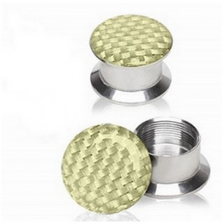 Ecarteur plug en acier � imitation fibre de carbonne blanc argent�