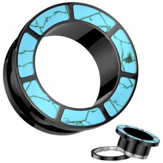 Ecarteur Tunnel noir en acier � segments de Turquoise