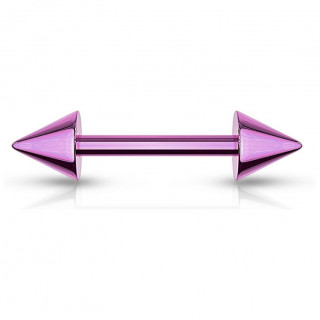 Piercing barbell violet � pointes en acier (h�lix, arcade...)