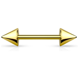 Piercing barbell dor� � pointes en acier (h�lix, arcade...)
